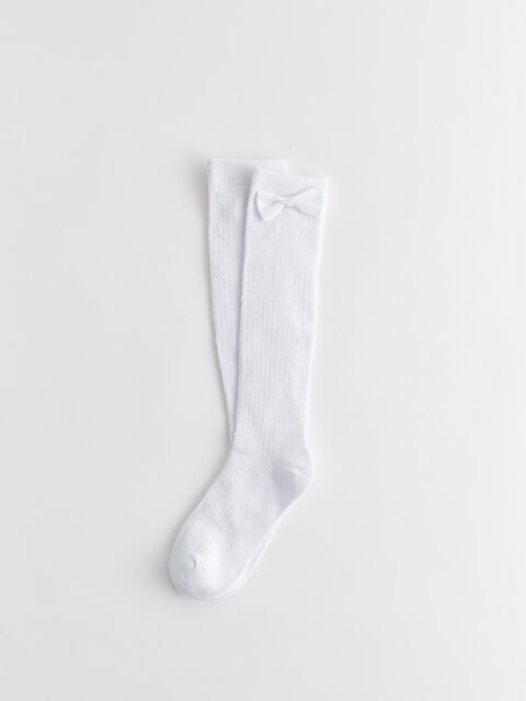 LCW Kids Fiyonk Detaylı Kız Çocuk Diz Altı Çorap - W31793Z4-J5E