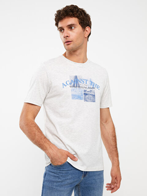 LCWAIKIKI Classic Bisiklet Yaka Kısa Kollu Baskılı Penye Erkek Tişört - W31891Z8-L8T