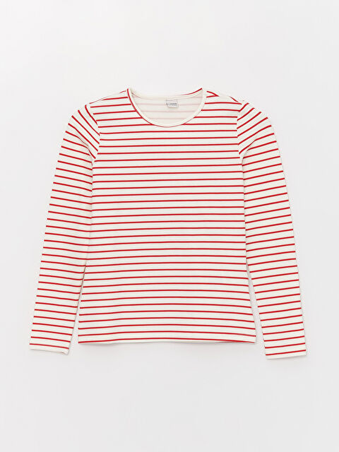 LCW Kids Crew Neck Striped Long Sleeve Girls' T-Shirt - W31897Z4-LTQ