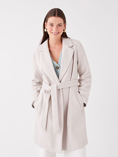 LCWAIKIKI Classic Ceket Yaka Kadın Kaşe Kaban - W31937Z8-L8Q