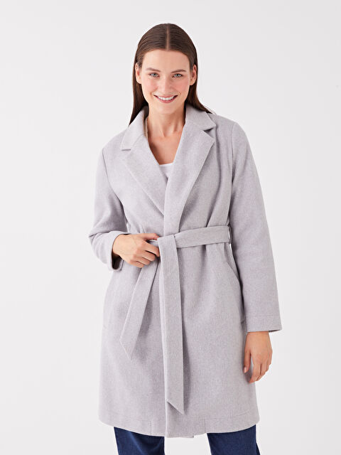 LCWAIKIKI Classic Ceket Yaka Kadın Kaşe Kaban - W31937Z8-LAL