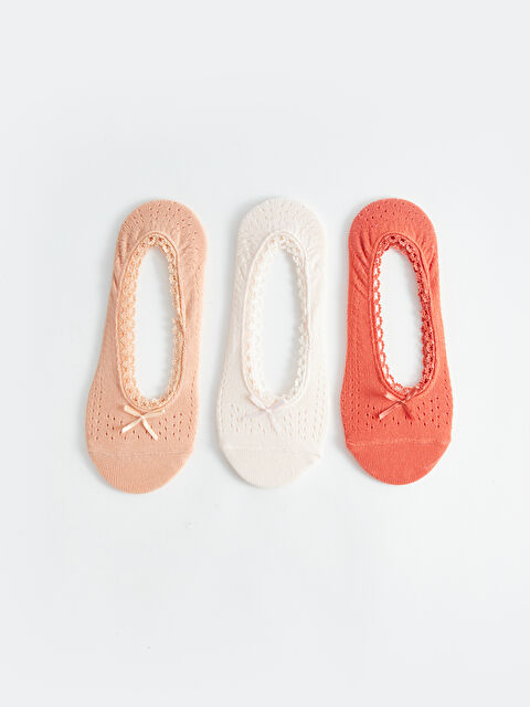 LCW DREAM Kendinden Desenli Kadın Babet Çorap 3'lü - W31946Z8-GYX