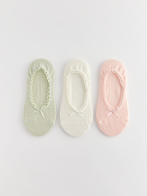 LCW DREAM Kendinden Desenli Kadın Babet Çorap 3'lü - W31946Z8-G0F