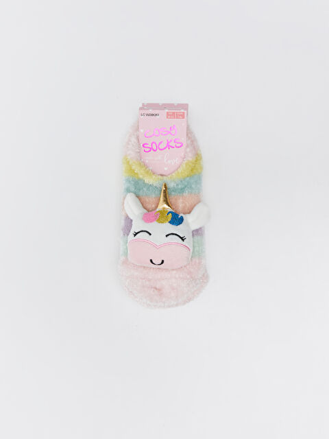 LCW Kids Kaydırmaz Tabanlı Kız Çocuk Ev Çorabı - W32074Z4-M0T