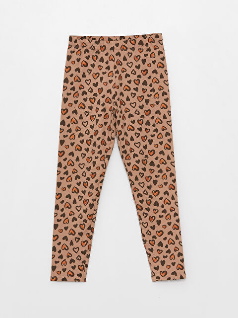 LCW Kids Beli Lastikli Baskılı Kız Çocuk Uzun Tayt - W32232Z4-LQY