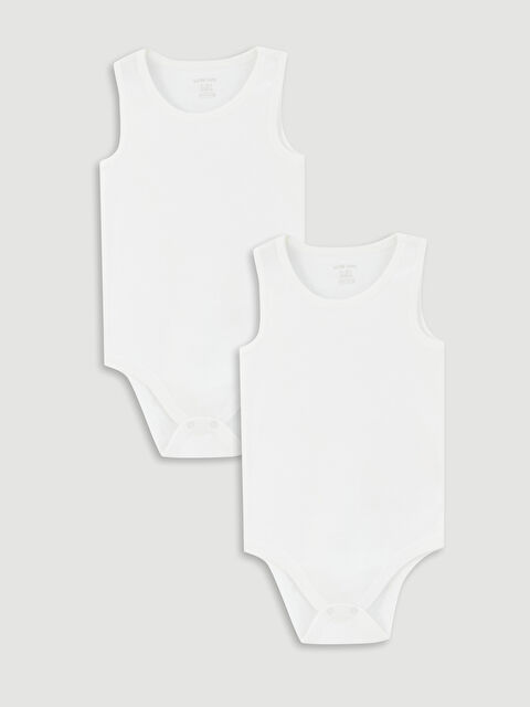 LCW baby Bisiklet Yaka Basic Erkek Bebek Çıtçıtlı Bodysuit 2'li - W32516Z1-E5X