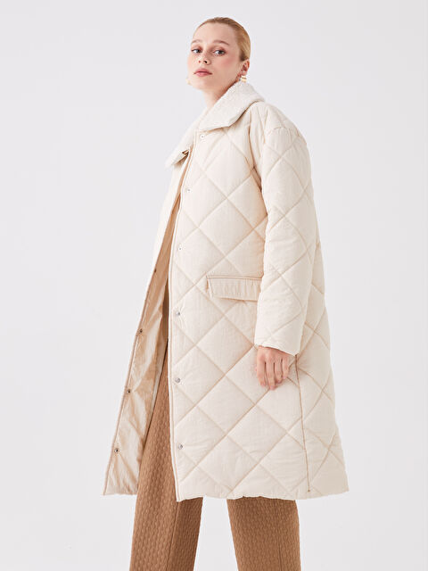 LCW Modest Gömlek Yaka Kapitone Kadın Şişme Mont - W32649Z8-V6W