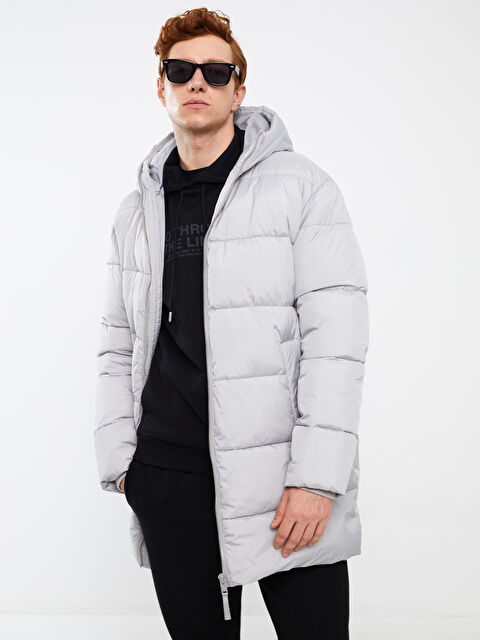 XSIDE Standart Kalıp Kapüşonlu Erkek Şişme Mont - W32753Z8-S8B