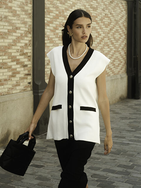 LCWAIKIKI Classic V Yaka Kadın Triko Yelek - W32914Z8-FEW