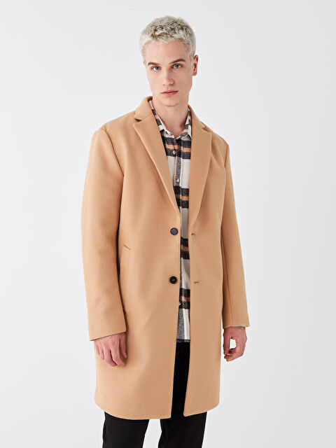 XSIDE Standart Kalıp Ceket Yaka Erkek Kaşe Kaban - W32934Z8-V3G