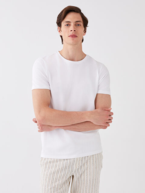 LCW Vision Bisiklet Yaka Kısa Kollu Erkek Tişört - W32977Z8-Q6K