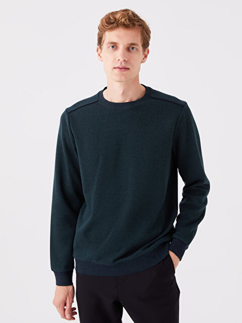 LCWAIKIKI Classic Bisiklet Yaka Uzun Kollu Erkek Sweatshirt - W33039Z8-CS4