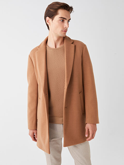 LCW Vision Standart Kalıp Ceket Yaka Erkek Kaşe Kaban - W33074Z8-VJ4