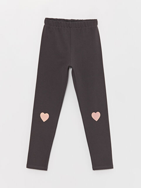 LCW Kids Girls' Printed Long Leggings with Elastic Waist - W33191Z4-HJU