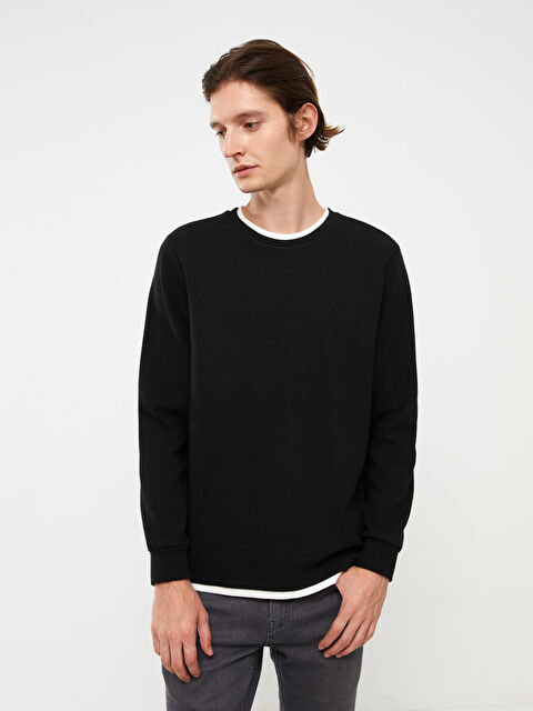 XSIDE Bisiklet Yaka Uzun Kollu Erkek Sweatshirt - W33535Z8-CVL