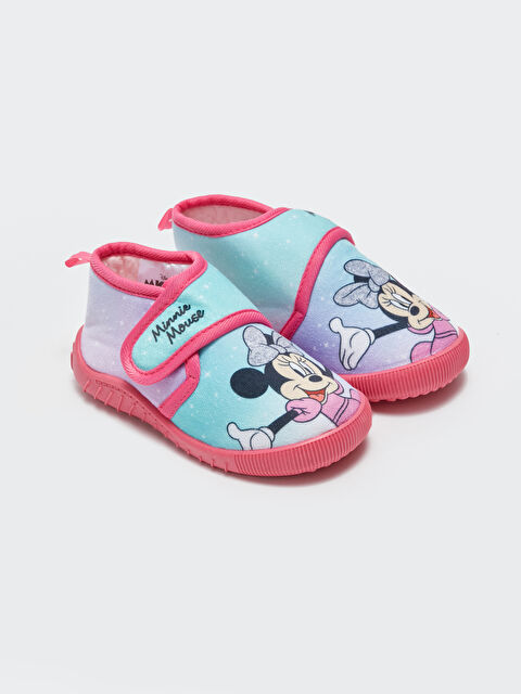 LCW STEPS Minnie Mouse Baskılı Cırt Cırtlı Kız Bebek Panduf - W33609Z1-M0T