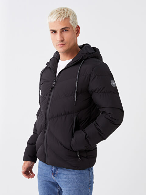 XSIDE Standart Kalıp Kapüşonlu Erkek Şişme Mont - W33700Z8-CVL