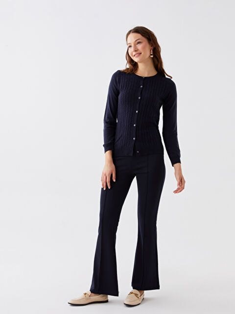 LCWAIKIKI Basic Beli Lastikli Dar Fit Kadın Pantolon - W33994Z8-E1J