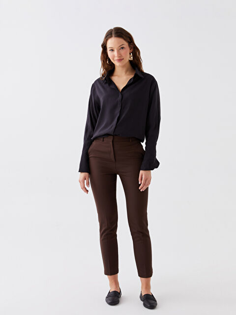 LCWAIKIKI Basic Slim Fit Women's Cigarette Trousers - W34029Z8-HEC