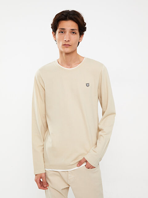 XSIDE Crew Neck Long Sleeve Men's T-Shirt - W34364Z8-V8P