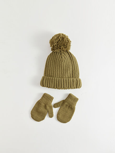 LCW baby Basic Erkek Bebek Triko Bere ve Eldiven 2'li Takım - W34463Z1-H4A