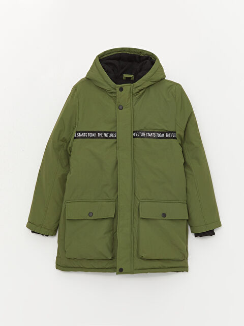 LCW Kids Kapüşonlu Erkek Çocuk Kaban - W34641Z4-H1Z