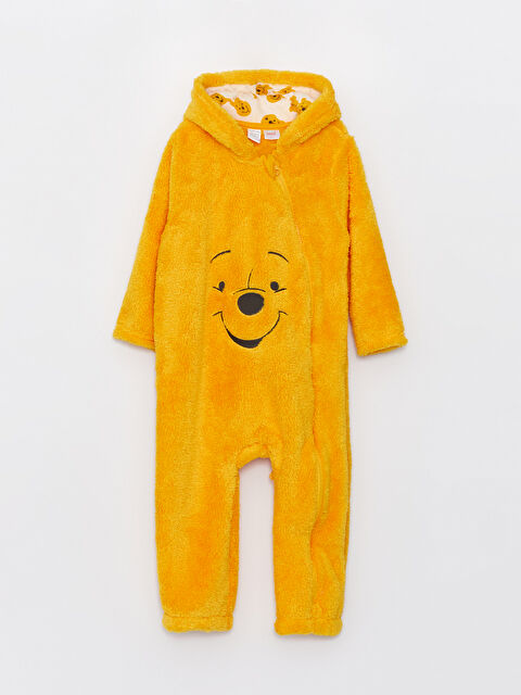 LCW baby Winnie the Pooh Nakışlı Pelüş Erkek Bebek Tulum(0-12 Ay Patikli, 12 Ay+ Patiksiz) - W34672Z1-FPG