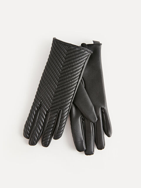LCW ACCESSORIES Faux Leather Women's Gloves - W34702Z8-HEG