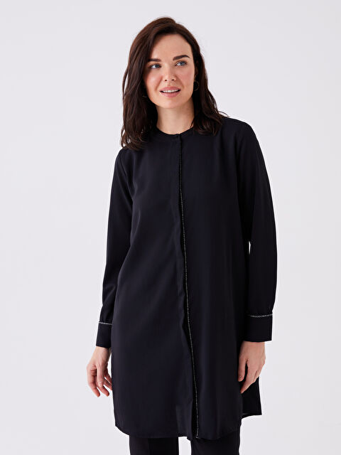 LCW Grace Hakim Yaka Düz Uzun Kollu Kadın Tunik - W34803Z8-CVL