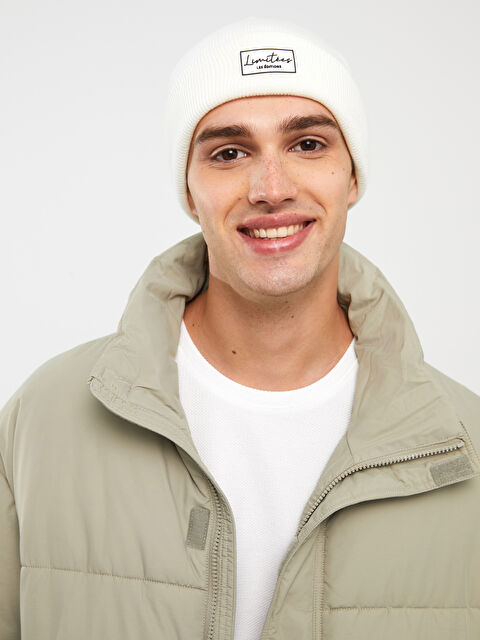 LCW ACCESSORIES Etiket Baskılı Erkek Triko Bere - W34855Z8-E5X