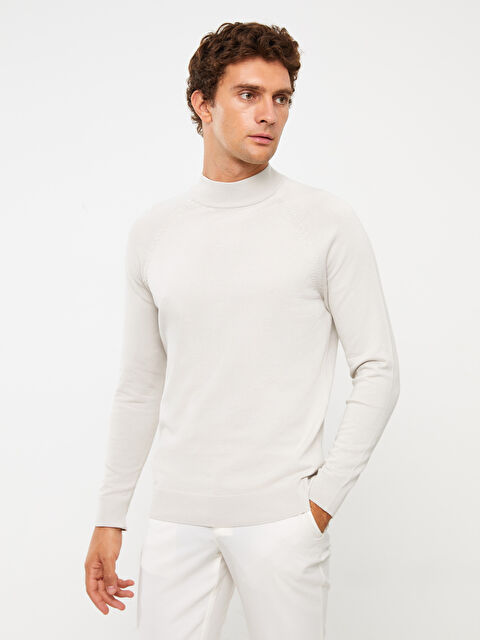 LCW Vision Yarım Balıkçı Yaka Uzun Kollu Erkek Triko Kazak - W34950Z8-L8T