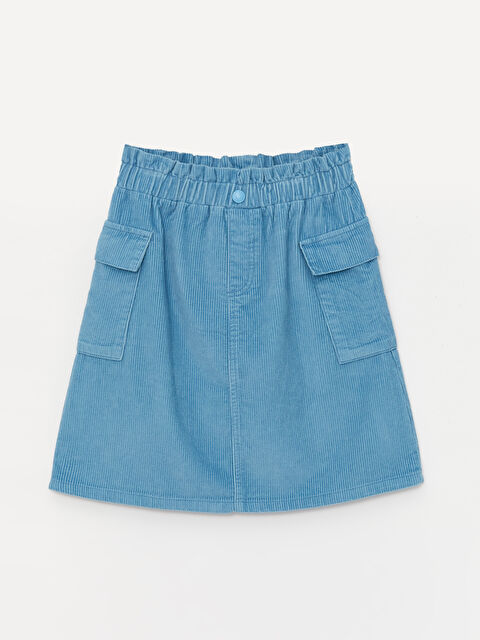 LCW Kids Beli Lastikli Basic Kadife Kız Çocuk Etek - W34997Z4-GHS