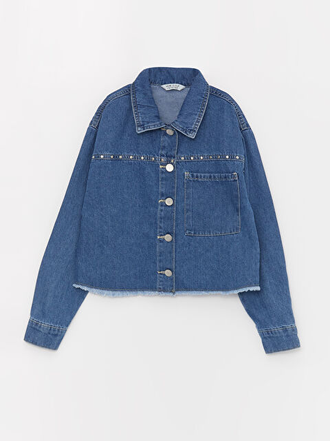 LCW Kids Gömlek Yaka Kız Çocuk Jean Ceket - W35004Z4-H45