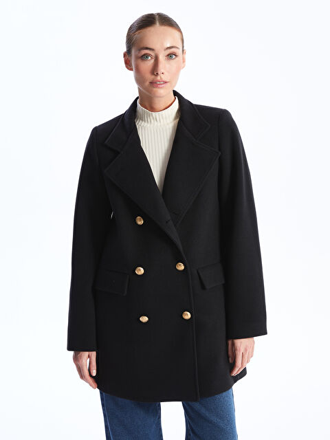 LCWAIKIKI Classic Ceket Yaka Kadın Kaşe Kaban - W35091Z8-CVL