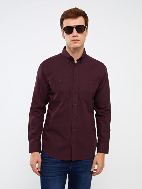 LCWAIKIKI Classic Muška Košulja Dugih Rukava Regularnog Kroja Od Gabardena - W35104Z8-CUX