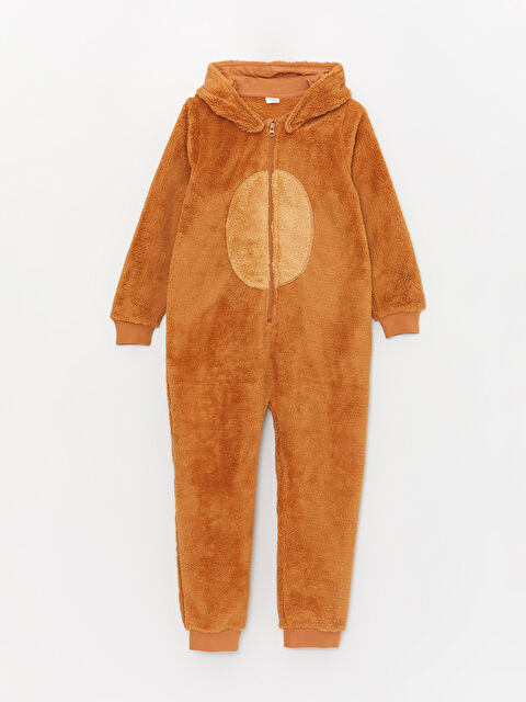 LCW Kids Kapüşonlu Pelüş Erkek Çocuk Uyku Tulumu