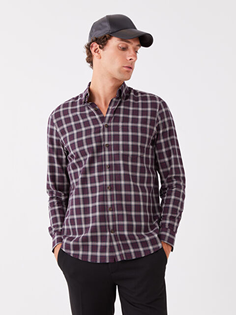 LCWAIKIKI Classic Regular Fit Long Sleeve Plaid Men's Shirt - W35261Z8-LLH