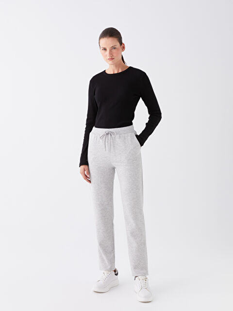 LCWAIKIKI Basic Kadın Beli Lastikli Düz Eşofman Altı - W35318Z8-CT3