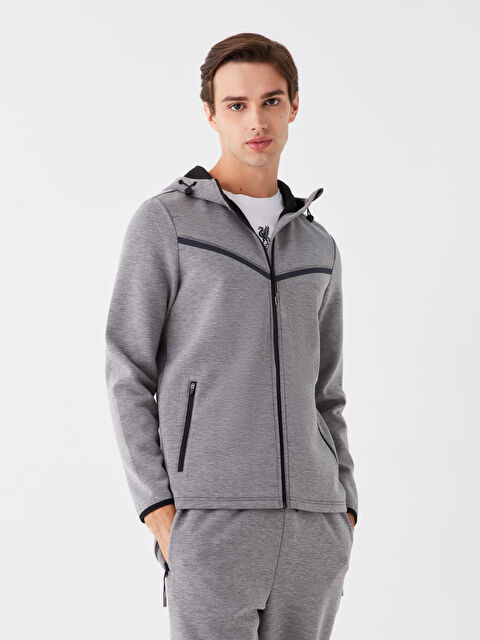 XSIDE ACTIVE Kapüşonlu Uzun Kollu Erkek Fermuarlı Sweatshirt - W35338Z8-EEY