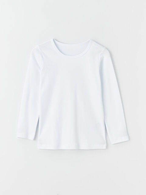 LCW Kids Bisiklet Yaka Uzun Kollu Kız Çocuk Fanila - W35339Z4-E5X