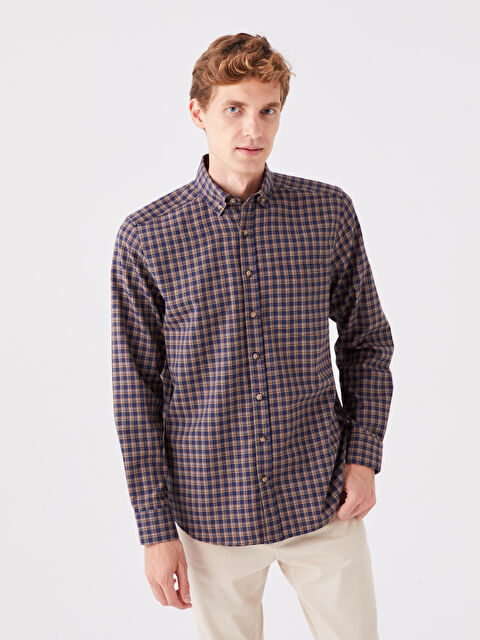 LCWAIKIKI Classic Regular Fit Uzun Kollu Ekose Erkek Gömlek - W35407Z8-LMU