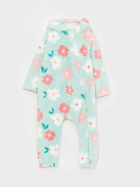 LCW baby Kapüşonlu Uzun Kollu Kız Bebek Pelüş Tulum - W35433Z1-LTZ