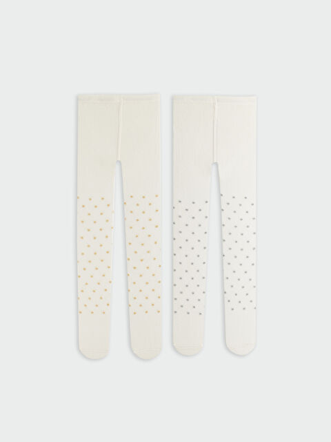 LCW baby Desenli Kız Bebek Külotlu Çorap 2'li - W35494Z1-FDL