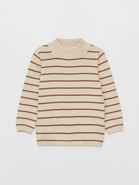 LCW baby Yarım Balıkçı Yaka Çizgili Erkek Bebek Triko Kazak - W35506Z1-LFC