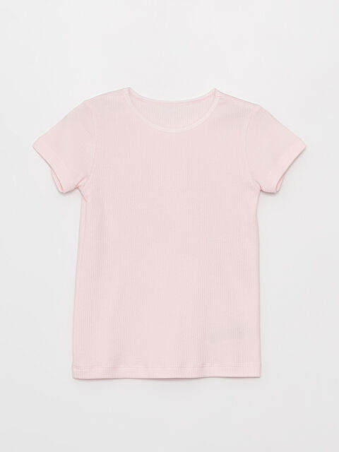 LCW Kids Bisiklet Yaka Kısa Kollu Kız Çocuk Atlet - W35549Z4-FSA