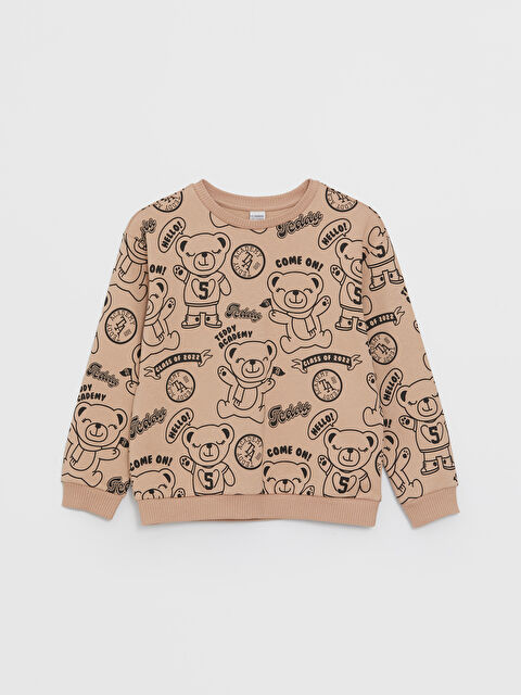 LCW Kids Bisiklet Yaka Baskılı Uzun Kollu Kız Çocuk Sweatshirt - W35567Z4-LQX