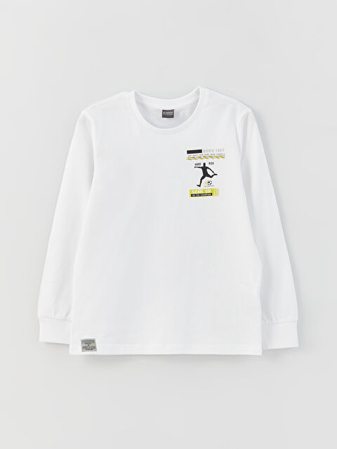 LCW Kids Crew Neck Printed Long Sleeve Boys' T-Shirt - W35936Z4-R9K