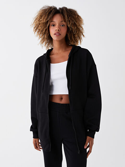 XSIDE Hooded Oversize Women's Thick Zipper Sweatshirt - W36210Z8-CVL