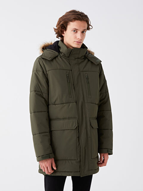 XSIDE Standart Kalıp Kapüşonlu Erkek Şişme Mont - W36229Z8-V9N