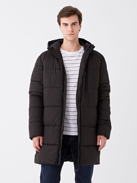 XSIDE Rahat Kalıp Kapüşonlu Erkek Şişme Mont - W36232Z8-CVL